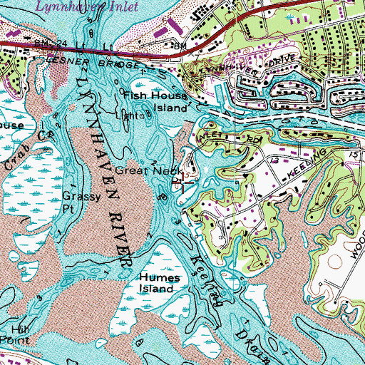 Topographic Map of Great Neck Point, VA