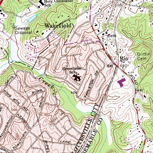 Topographic Map of Greenbrier Elementary School, VA