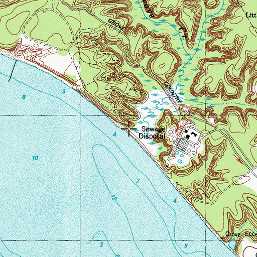 Topographic Map of Grove Creek, VA