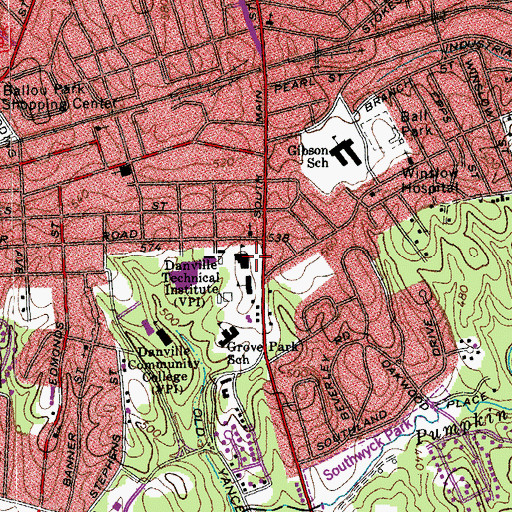 Topographic Map of Grove Park Preschool, VA