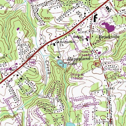 Topographic Map of Happyland Lake, VA