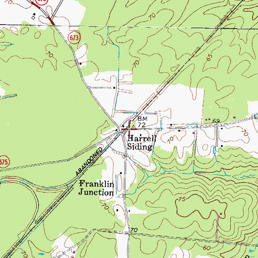 Topographic Map of Harrell Siding, VA