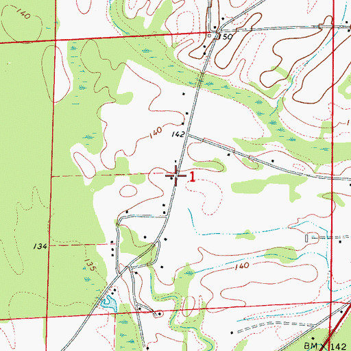 Topographic Map of Big Bend School (historical), AL
