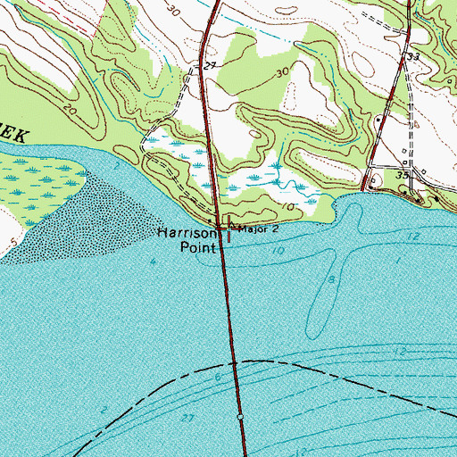 Topographic Map of Harrison Point, VA