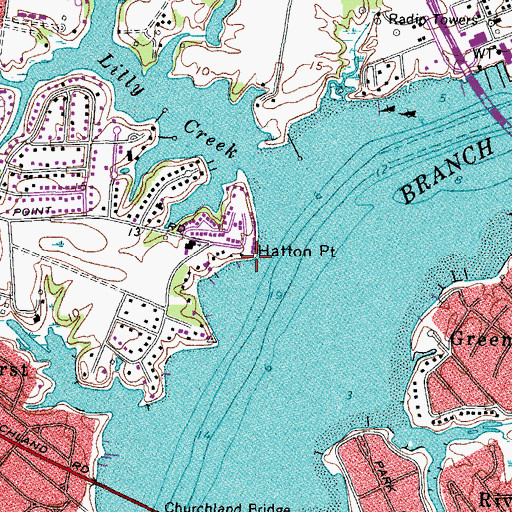 Topographic Map of Hatton Point, VA