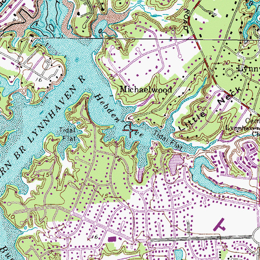 Topographic Map of Hebden Cove, VA