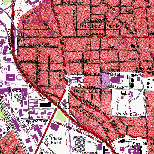 Topographic Map of Hermitage Home for the Aged, VA