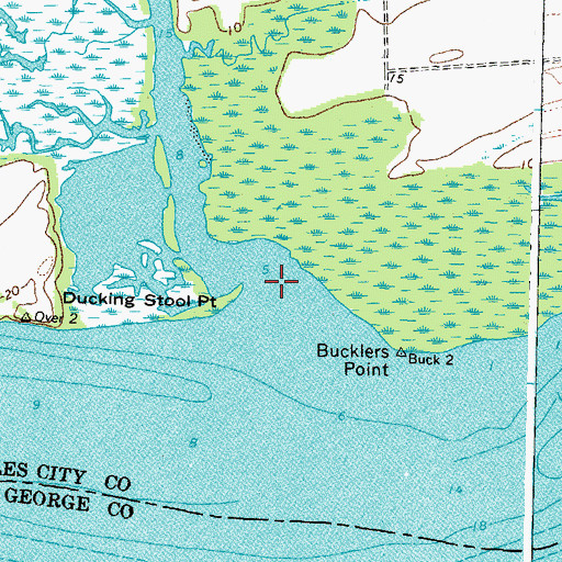 Topographic Map of Herring Creek, VA