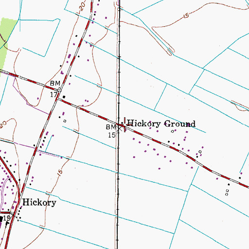 Topographic Map of Hickory Ground, VA