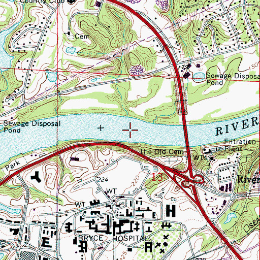 Topographic Map of Big Island (historical), AL