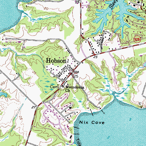 Topographic Map of Hobson, VA
