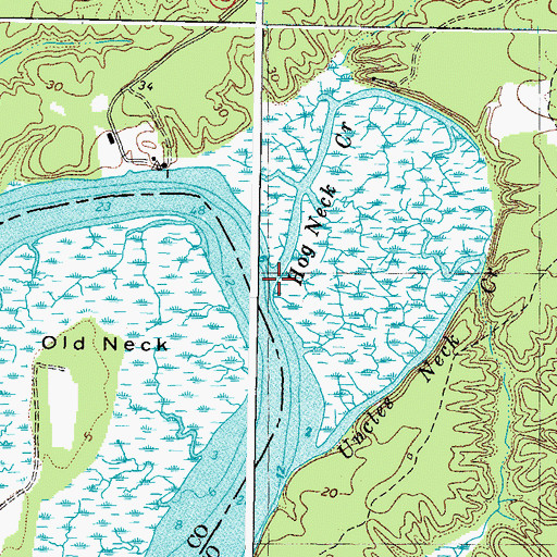 Topographic Map of Hog Neck Creek, VA