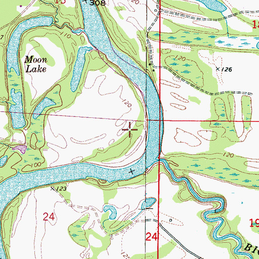 Topographic Map of Big Sandy Cutoff, AL
