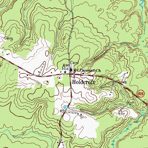 Topographic Map of Holdcroft, VA