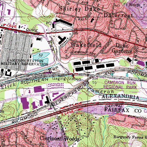 Topographic Map of Holmes Run, VA