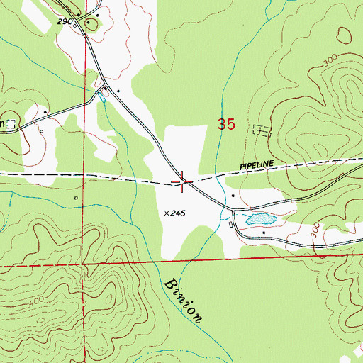 Topographic Map of Binions Creek (historical), AL