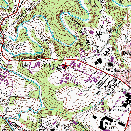 Topographic Map of Holy Cross Regional Catholic School, VA