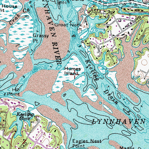 Topographic Map of Humes Island, VA
