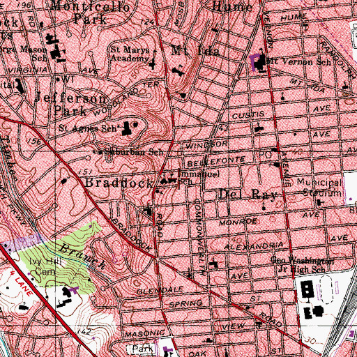 Topographic Map of Immanuel Lutheran School, VA