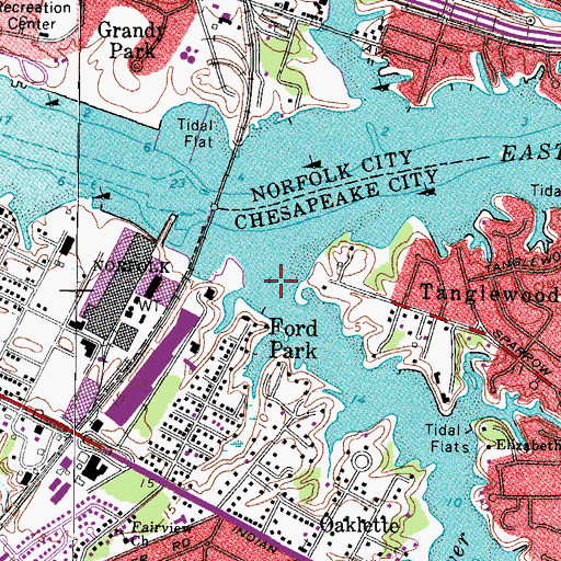 Topographic Map of Indian River, VA