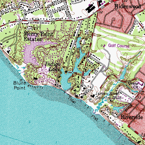 Topographic Map of Indigo Lake, VA