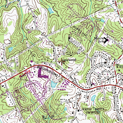 Topographic Map of Inglewood Church, VA