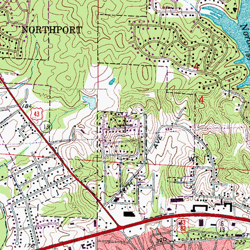 Topographic Map of Biscayne Hills, AL