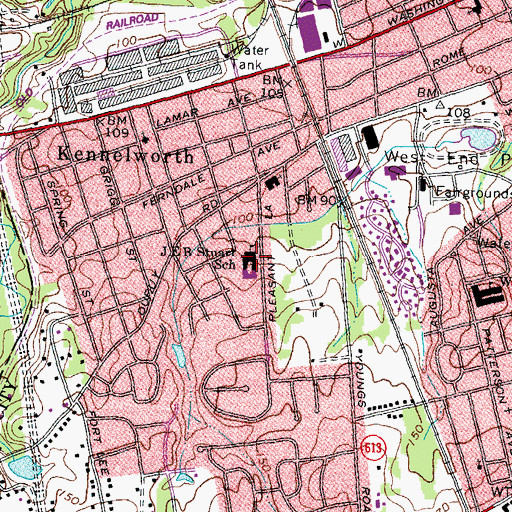Topographic Map of J E B Stuart Elementary School, VA