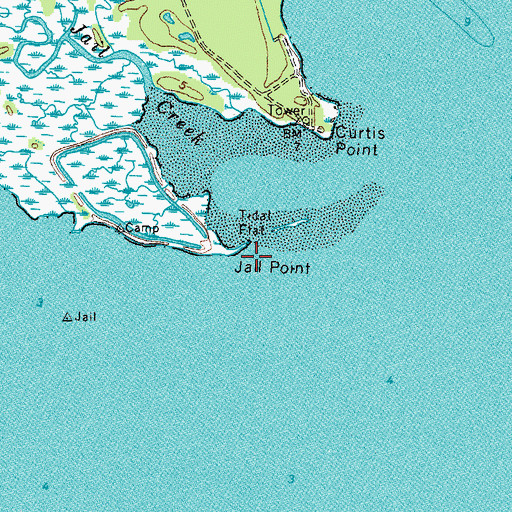 Topographic Map of Jail Point, VA