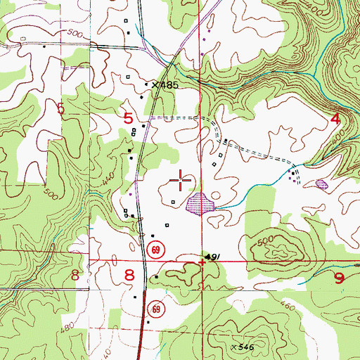 Topographic Map of Blue Creek Mine, AL