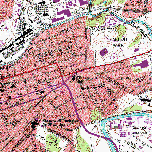 Topographic Map of Jamison Elementary School, VA