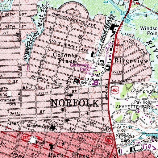 Topographic Map of Early Childhood Center at Stuart, VA