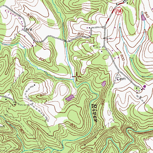 Topographic Map of Johns Creek, VA