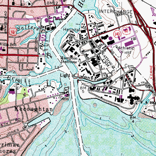 Topographic Map of Jones Creek, VA