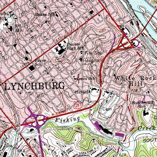 Topographic Map of Jones Elementary School, VA