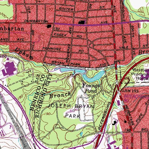 Topographic Map of Jordans Branch, VA