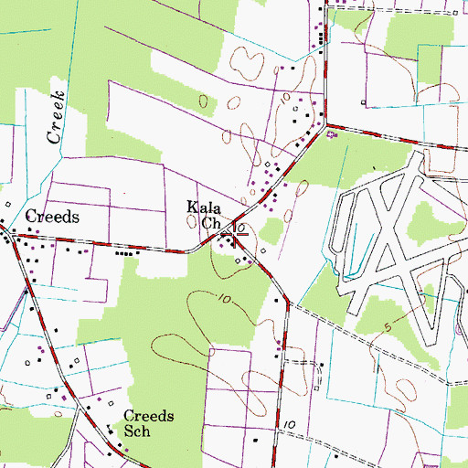 Topographic Map of Kala Church, VA