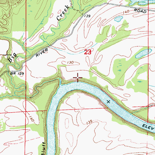 Topographic Map of Blue Rock, AL