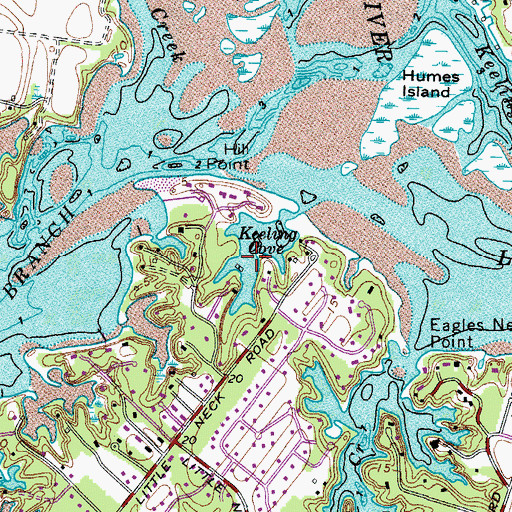 Topographic Map of Keeling Cove, VA