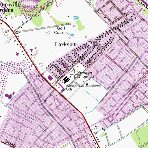 Topographic Map of Kempsville Meadows Elementary School, VA