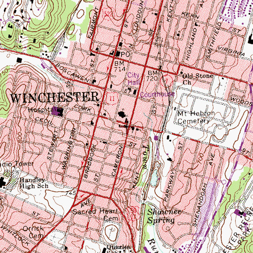 Topographic Map of Kerr School, VA