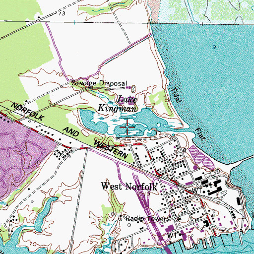 Topographic Map of Lake Kingman, VA