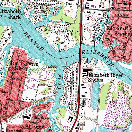 Topographic Map of Kings Creek, VA