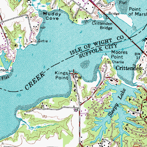 Topographic Map of Kings Point, VA