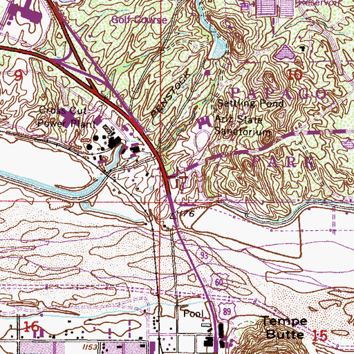 Topographic Map of Moeur Park, AZ