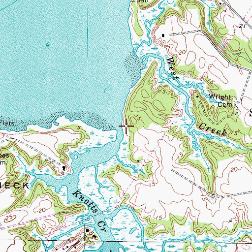 Topographic Map of Knotts Creek, VA