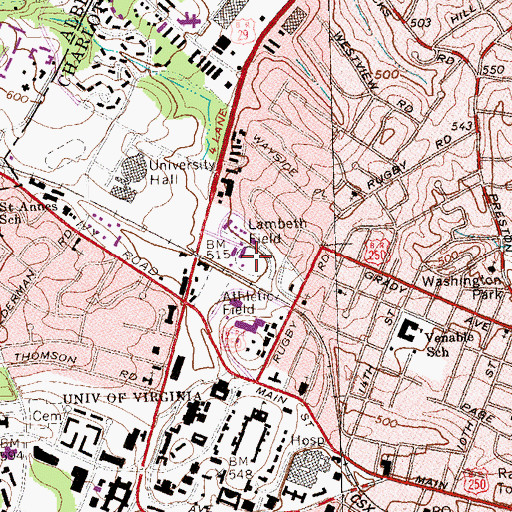 Topographic Map of Lambeth Field, VA