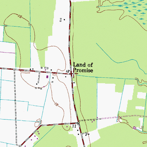 Topographic Map of Land of Promise, VA