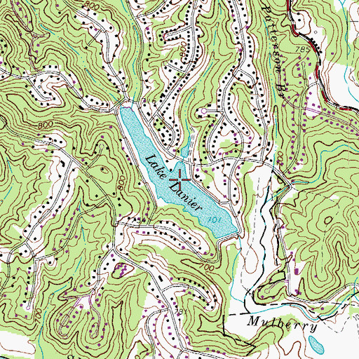 Topographic Map of Lake Lanier, VA