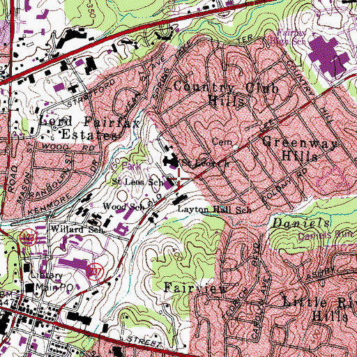 Topographic Map of Layton Hall Elementary School, VA